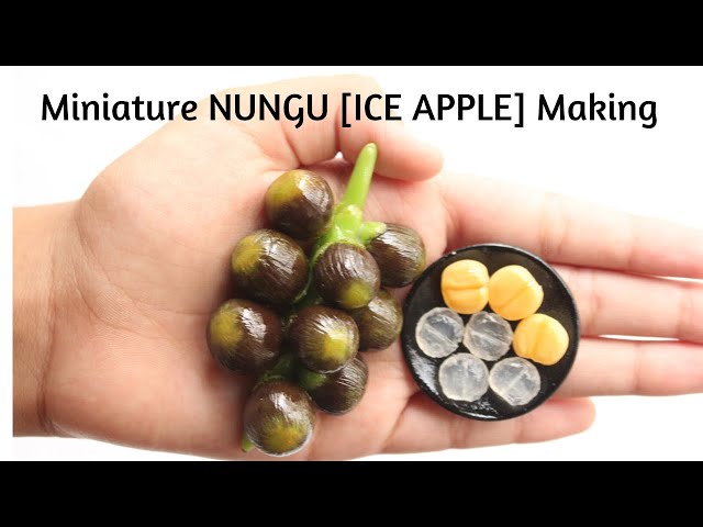 Miniature Ice-apple making|Nungu miniature| Air dry clay miniatures|Miniature polymer clay