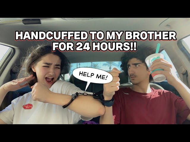 HANDCUFFED TO MY BROTHER FOR 24 HOURS!! (HES MAD!)