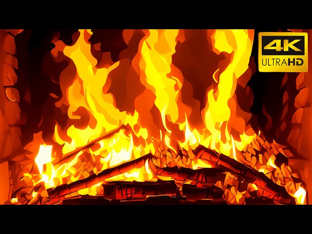 🔥 Cozy Fireplace 4K (10 HOURS). Fireplace with Crackling Fire Sounds. Fireplace Burning 4K