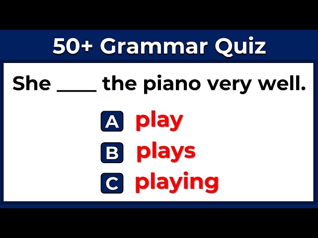 Grammar Quiz। 50+ English Grammar Questions। English Grammar Test #challenge 1