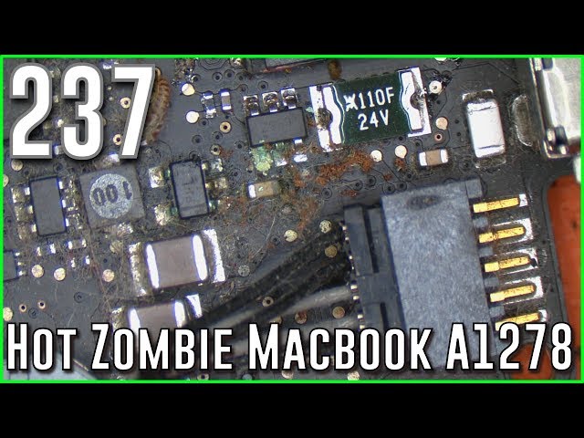 #237 Macbook A1278 No display, very hot, can't turn off