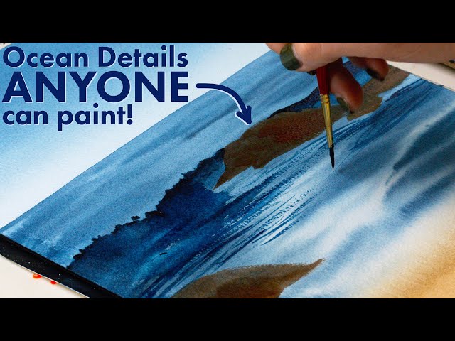 How to Paint SIMPLE Ocean Rocks & Details with Watercolor.