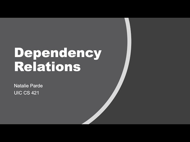 Dependency Relations