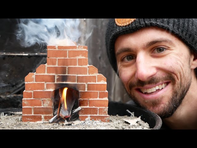 TINY WORKING FIREPLACE made from real mini bricks!