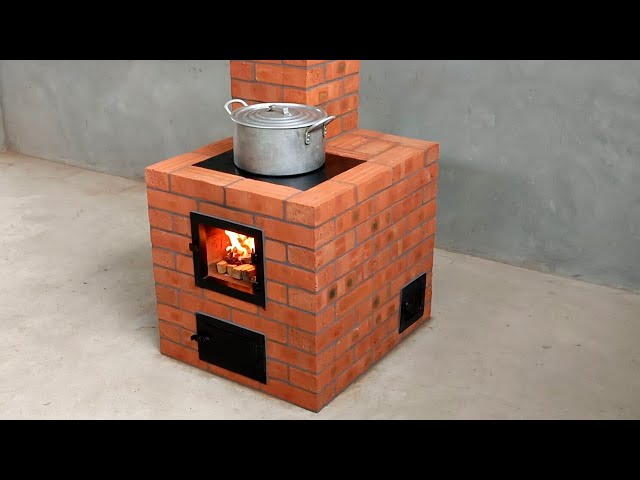 How to make a simple and effective wood stove from red bricks