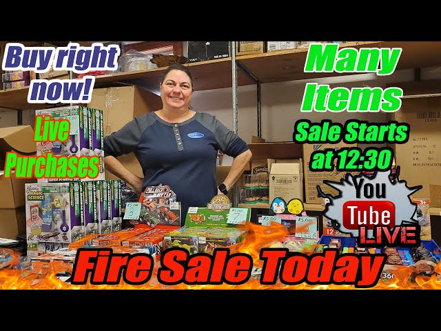 Live Fire Sale Clothing, stocking suffers, kitchen items, Jewelry, toys, Puzzles, Fudge and more!