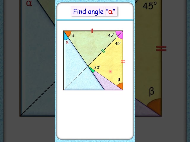 168) Find angle in a square #maths #olympiad #ssc #CAT #SAT #CGL # geometry #class X #cbse #exam