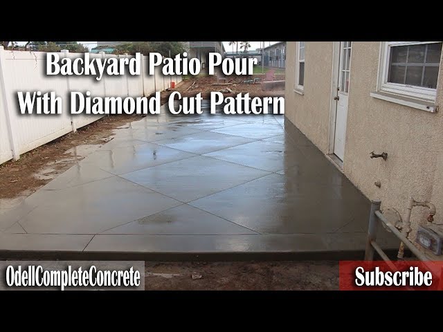 How to Pour a backyard Patio Slab with Diamond Cut Pattern Start to Finish