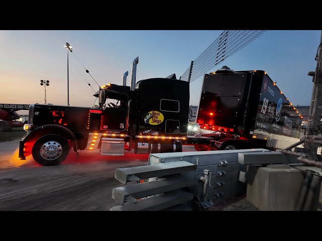 NASCAR HAULERS LEAVING DOVER - AND IT'S QUITE THE SHOW