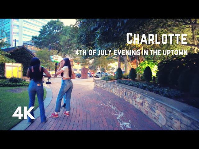 Uptown Charlotte (North Carolina) | 4th of July | Walking tour | 4K