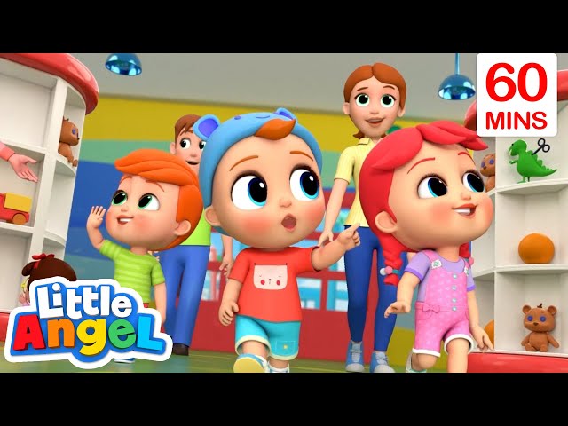 Trip To The Mall | Little Angel Sing Along | Learn ABC 123 | Fun Cartoons | Moonbug Kids