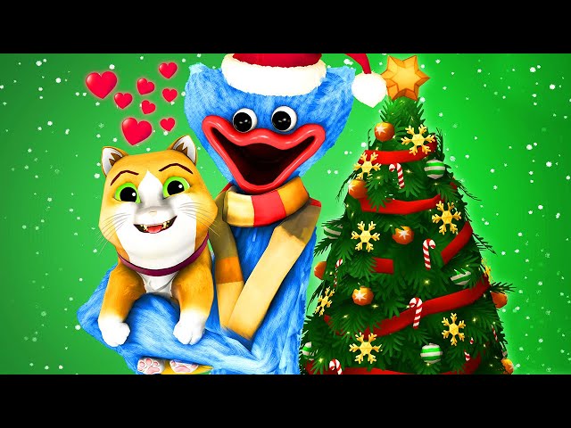 🎄🎅HUGGY WUGGY pets a KITTEN (Christmas Special Project Poppy Playtime 3D Animation Sad Cartoon Xmas)