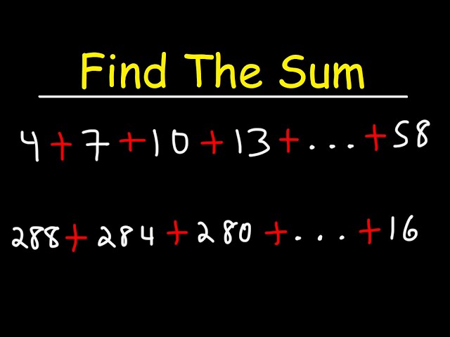 How To Find The Sum of an Arithmetic Series - Algebra