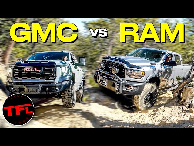 Big Boy Battle: GMC Sierra HD AT4X AEV vs. Ram 2500 Off-Road Smack Down!