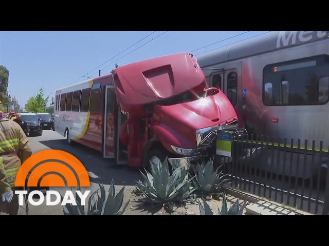 LA train collides with USC shuttle bus leaving dozens injured