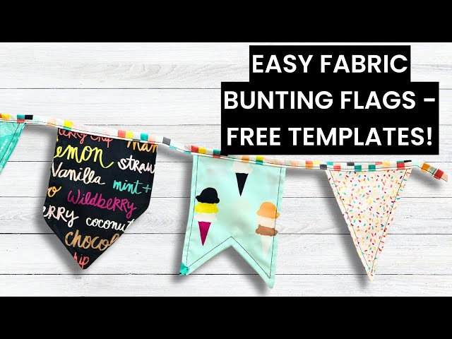 Easy Sew DIY Fabric Bunting Garland with FREE printable template
