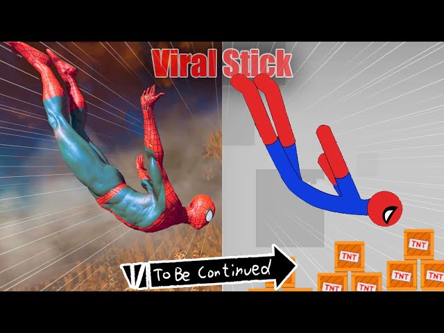 Best Falls | Real Spiderman vs Stickman | Stickman Dismounting Highlight and Funny Moments #138