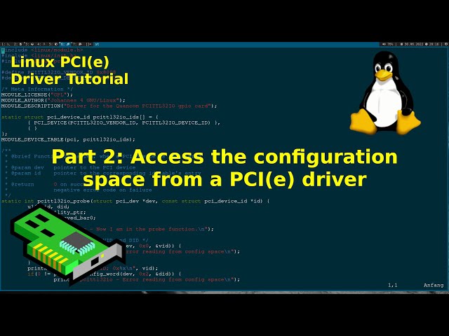 Linux PCI Driver Tutorial - Part 2: Access the configuration space from a PCI(e) driver