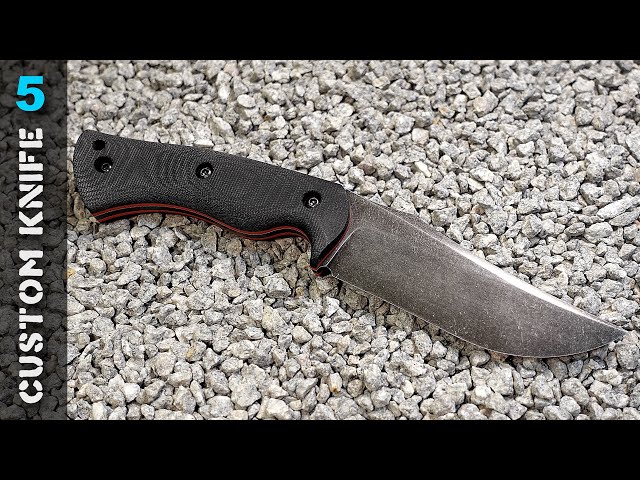 Custom Knife - Episode 5 | Handle Scales Sandblast, Acid Stone Wash Finish | Knife Making