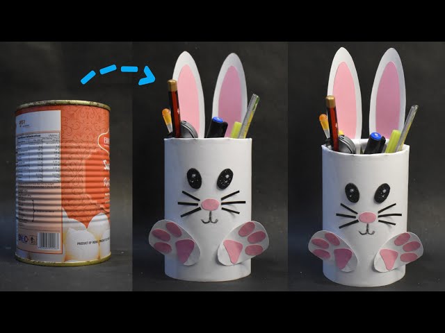 DIY Empty Tin Can Desk Organizer | How to make Pen Pencil Holder/Stand from Waste Tin Can Recycle