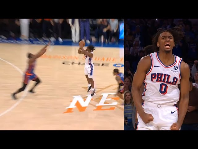 Tyrese Maxey hits INSANE logo 3 to force OT vs Knicks and keep 76ers season alive 😱