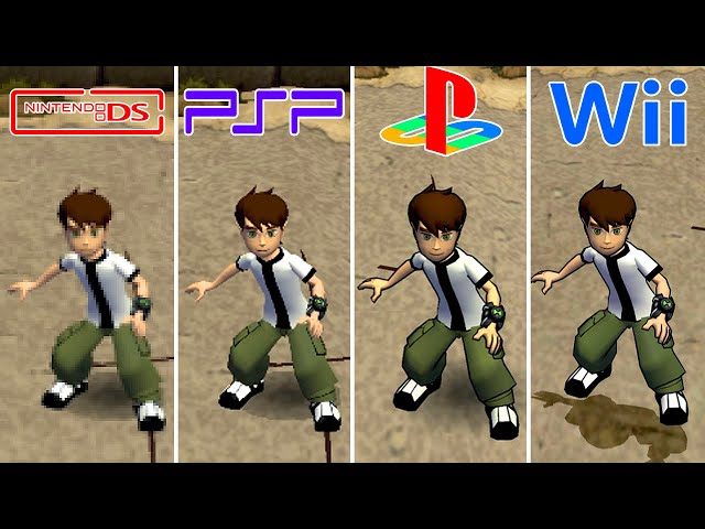 Ben 10 Protector of Earth Graphics Comparison (DS, PSP, PS2, WII) 4K 60FPS ULTRA HD