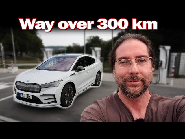 Skoda Enyaq Coupe RS - Full range test on the Autobahn at 130 km/h
