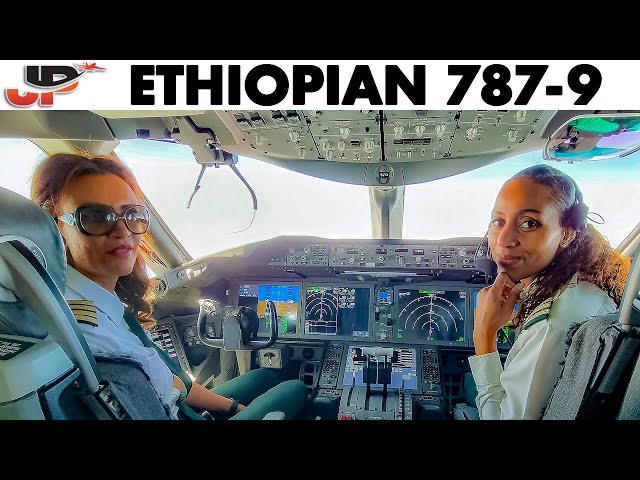 Ethiopian Boeing 787 Cockpit Across Africa "Girl Power"