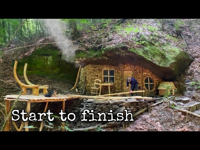 He built a house under a stone. Start to finish. Alone