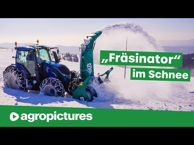 NG Green Fräsinator Schneefräse mit Valtra N174 im Winterdienst | Agropictures Technik Check