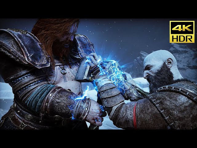 God of War Ragnarok - Kratos vs Thor FULL FIGHT (PS5) @ 4K HDR 60ᶠᵖˢ ✔
