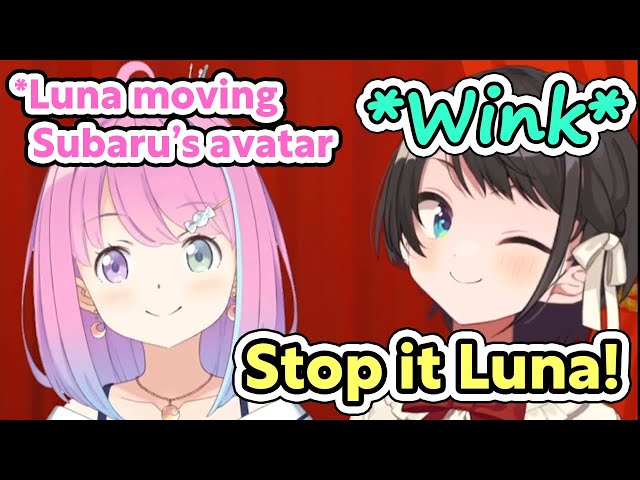 Luna moving Subaru's avatar and makes cute moves【Choco/Hololive Clip/EngSub】
