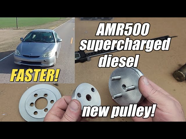 S4 E12. MORE BOOST !  We fabricate a new pulley for the AMR500 supercharged Kubota diesel  Honda