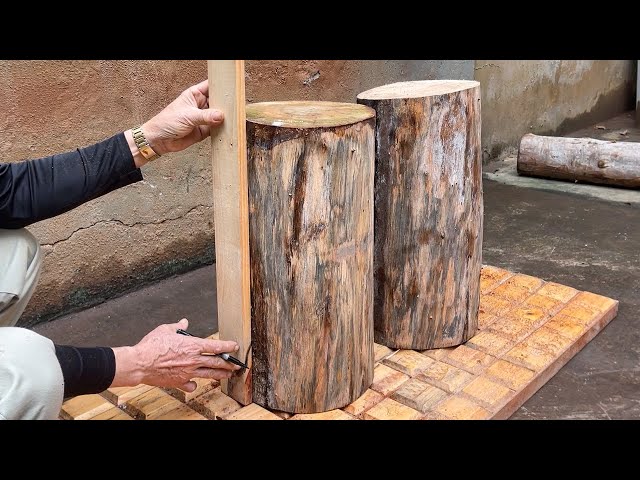 Smart Woodworking Project // Turn Rough Solid Wood Bars Into A Unique And Extreme Impressive Table