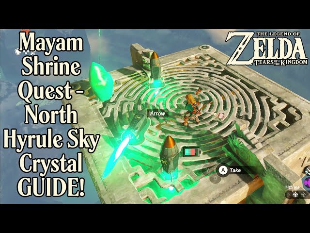 Zelda Tears of the Kingdom - Mayam Shrine Quest - North Hyrule Sky Crystal Guide + Construct Boss