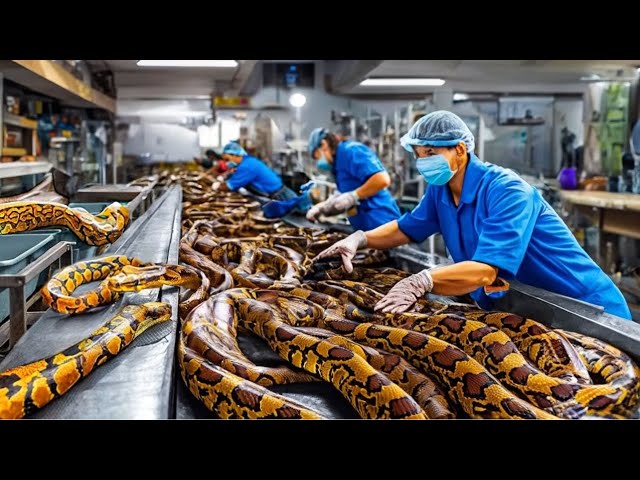 Chinese snake factory! Chinese people earn 8 billion dollars every year!