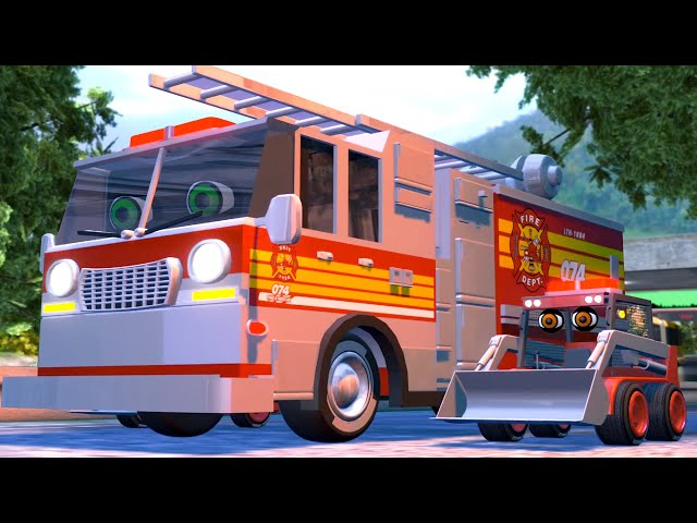 Firetruck Wheels go Round and Round + More Rhymes & Vehicle Videos for Kids