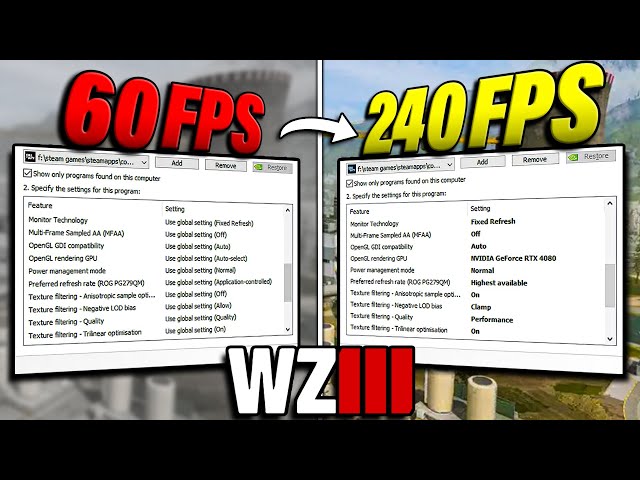 Best NVIDIA Control Panel Settings for Warzone 3! (MAX FPS & Sharpening)