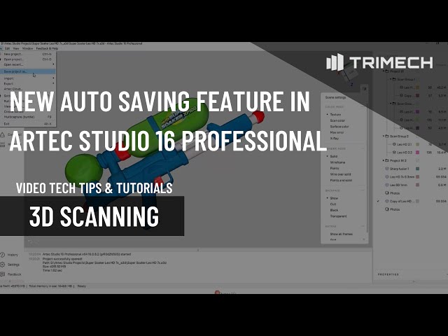 New Auto-Saving Feature in Artec Studio 16