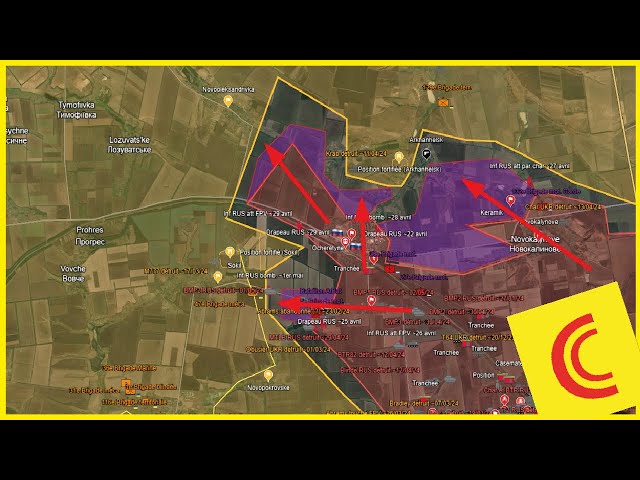 Conflit Ukraine 03/05/24 : le saillant RUS au nord d'Avdiivka se développe | 3e bataille d'Urozhaine