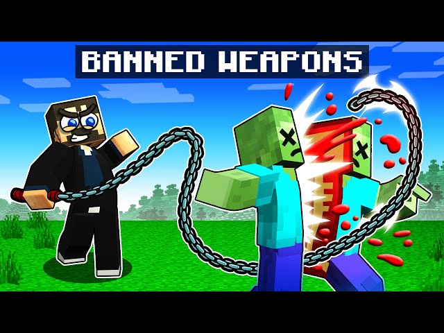 Using BANNED Weapons in Minecraft