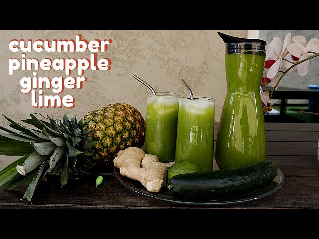 Refreshing immune boosting cucumber pineapple ginger lime Juice DETOX FAT BURNER