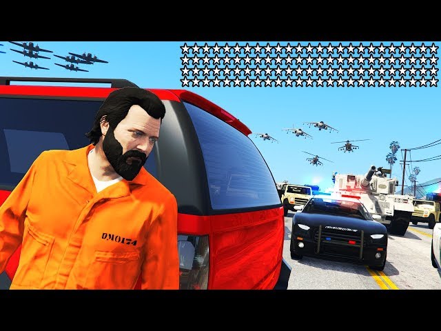 GTA 5 - 100 STAR WANTED LEVEL!! (Can We Escape?)