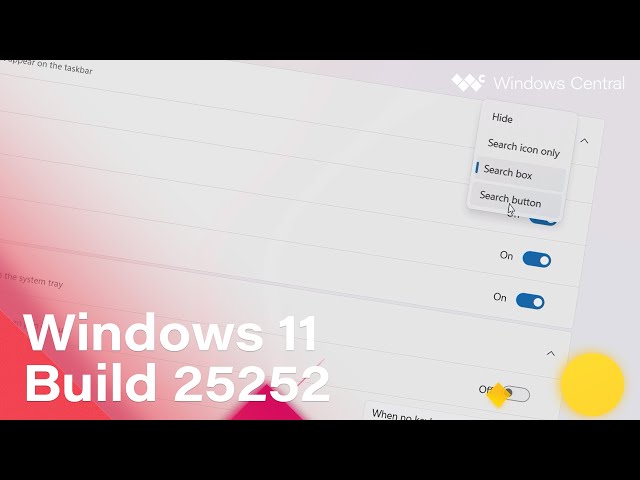 Windows 11 Build 25252 - Search Box, Taskbar Updates, Fullscreen Widgets + MORE