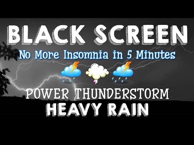 Heavy Rain 🌧️ BLACK SCREEN - No More Insomnia in 5 Minutes | Heavy rain 24 hours - No ads