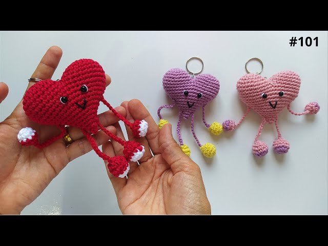bambolino heart crochet keychain - perfect gift for mother's day! (subtitled)