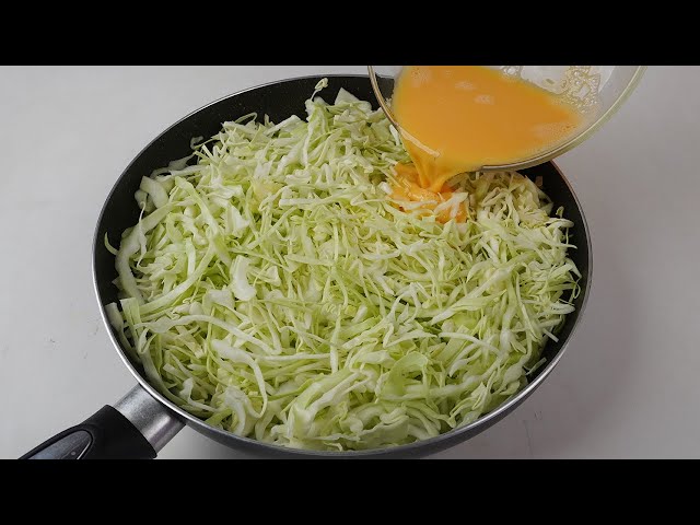 Cabbage with eggs is better than meat! Easy and very tasty cabbage omelet recipe!