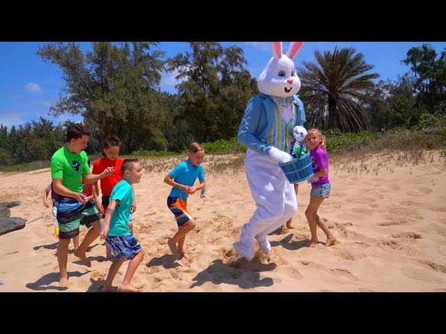 Easter Bunny found on Mystery Island! With Ninja Kidz Tv and Kids Fun