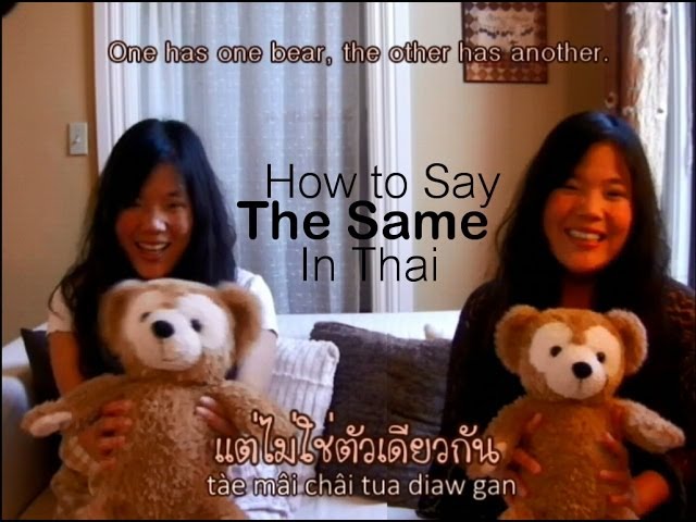 [Learn Thai] How to Say "The Same" in Thai: เหมือนกัน meǔan gan, เดียวกัน diaw gan, เท่ากัน tâo gan.