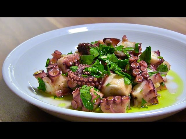 Octopus-Oktopus Salat-Octopus Salad-vorbereiten & zubereiten-Insalata di Polpo